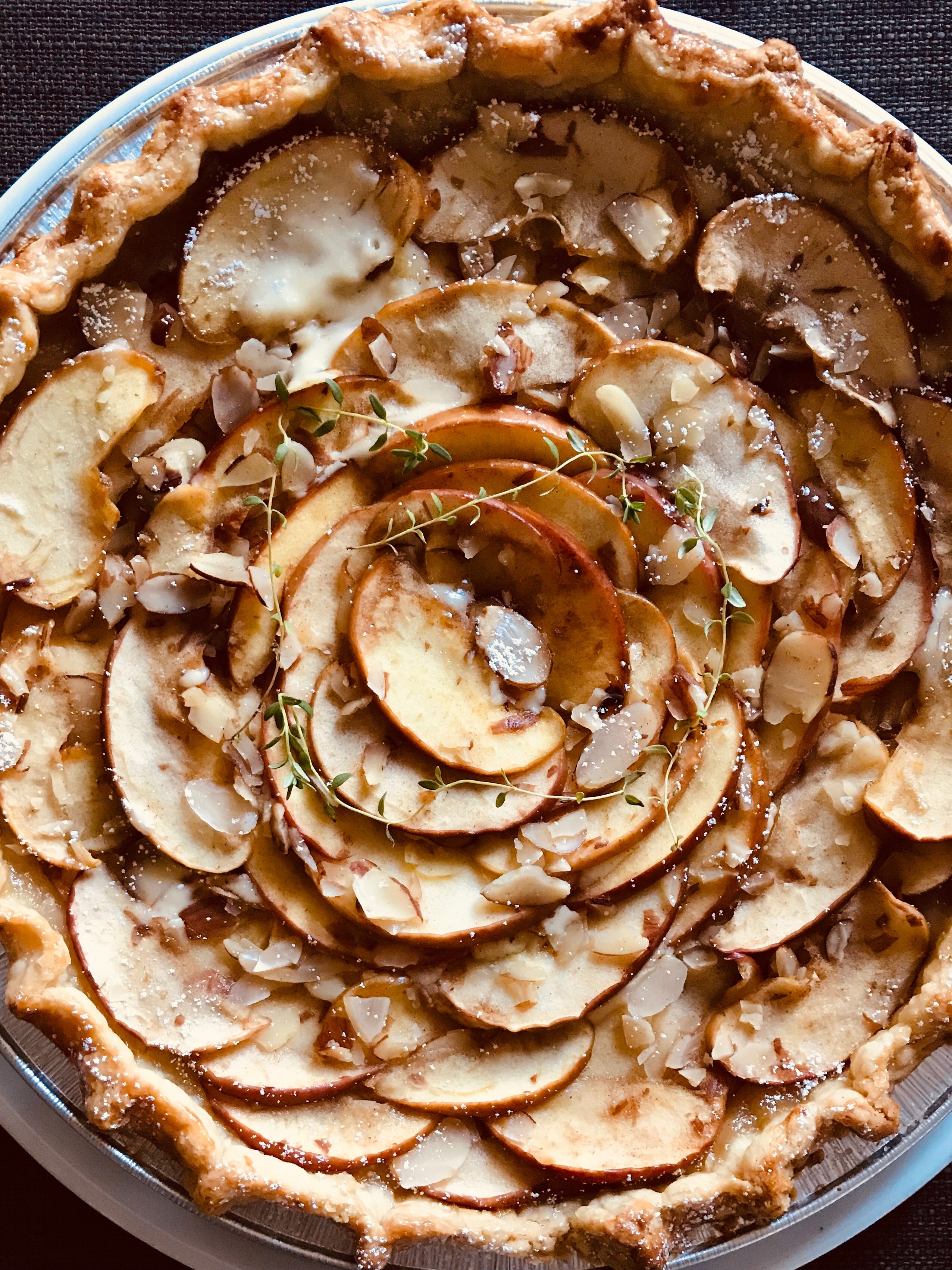 Apple Blossom and Almond Mascarpone Pie