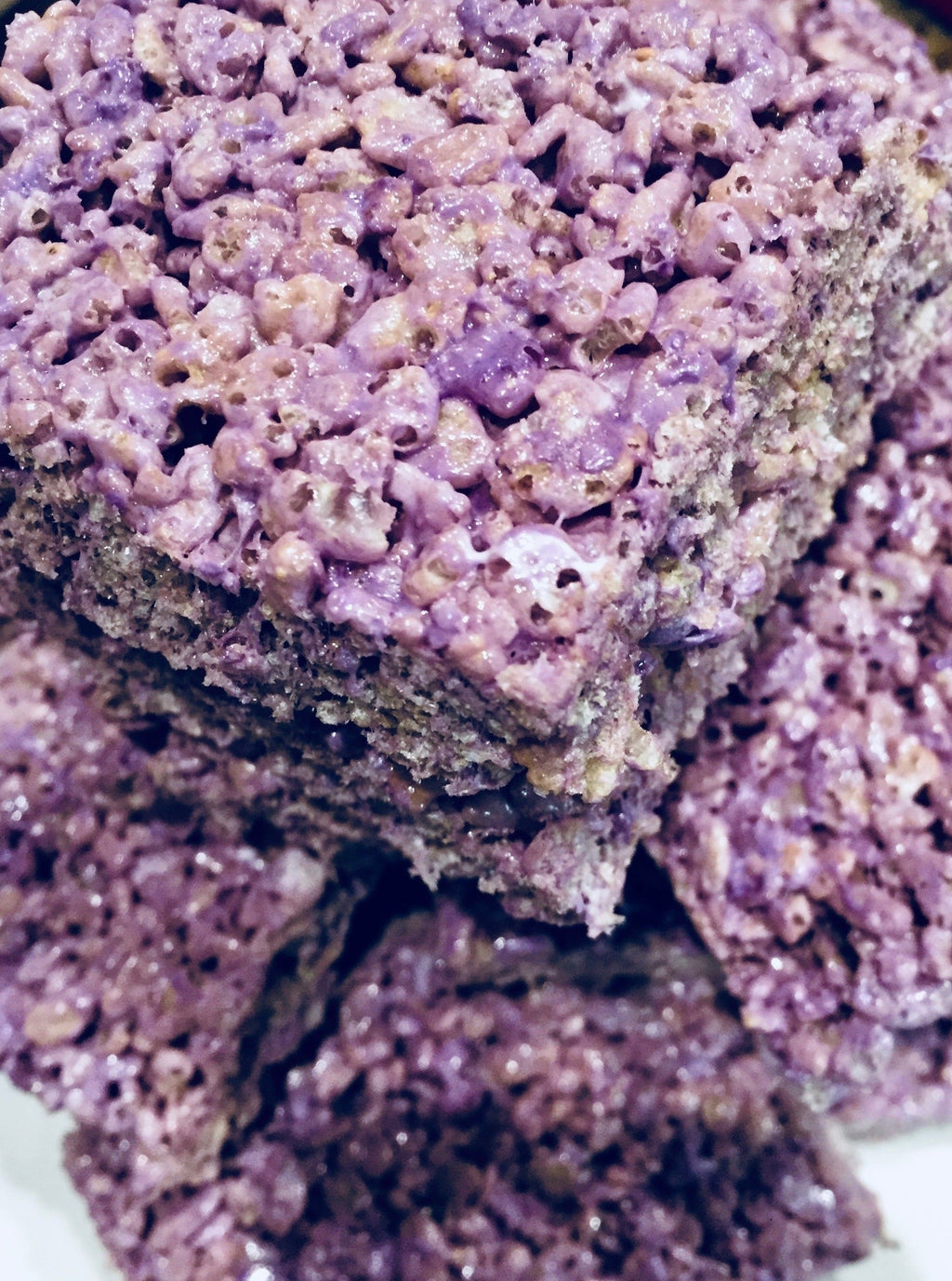 Coconut Ube Rice Crisp Bars Vegan