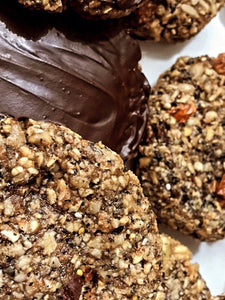 Dark Chocolate Dipped Super Seed Cookies Vegan