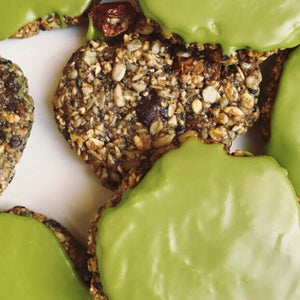 Matcha Dipped Super Seed Cookies Vegan
