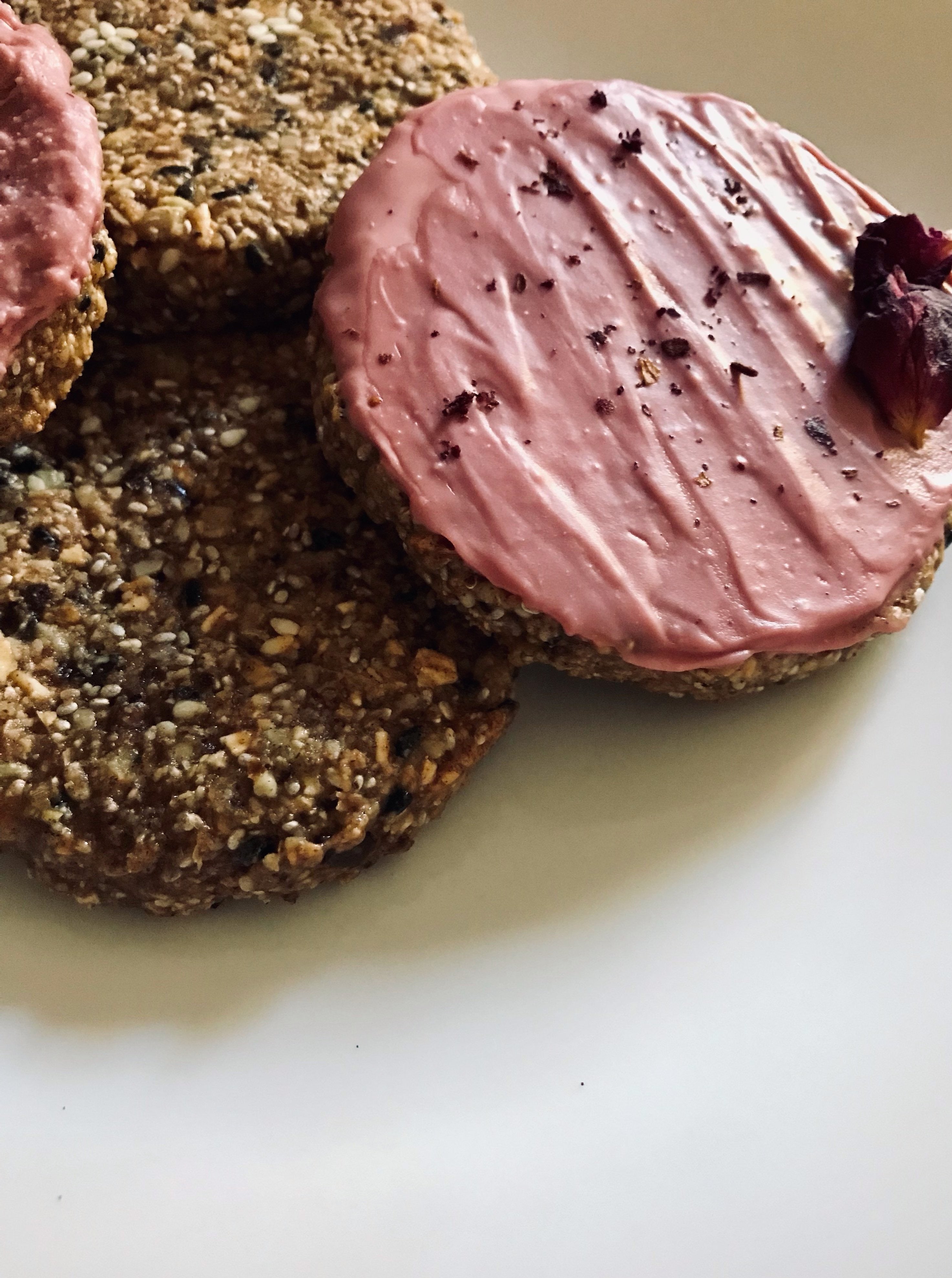 Ruby Chocolate Dipped Super Seed Cookies
