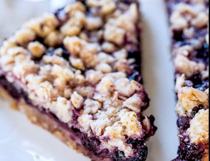 Wild Blueberry Crumble Oat Bars Vegan